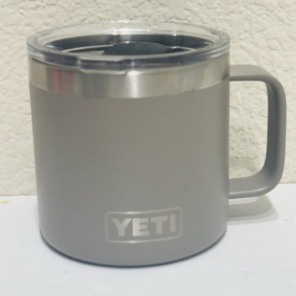 Yeti Rambler 14 oz Mug Grey Stainless Steel Insulated